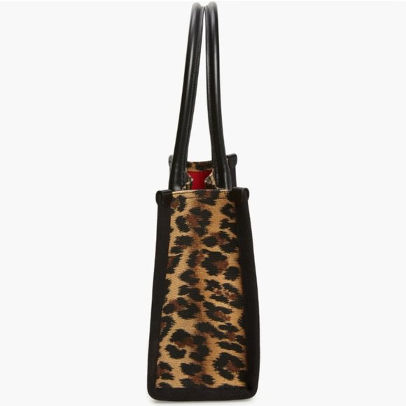 New Christian Louboutin Small Nastroloubi Leopard Print Canvas Tote - Picture 7 of 8